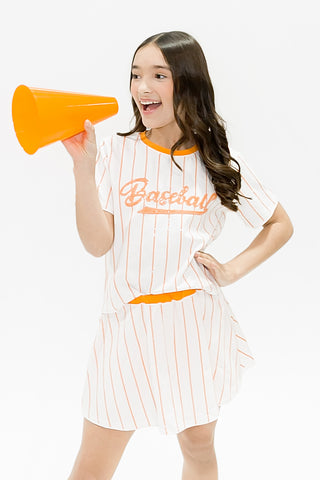 Baseball Orange Striped Top