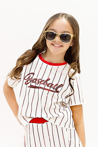 Baseball Red Striped Top