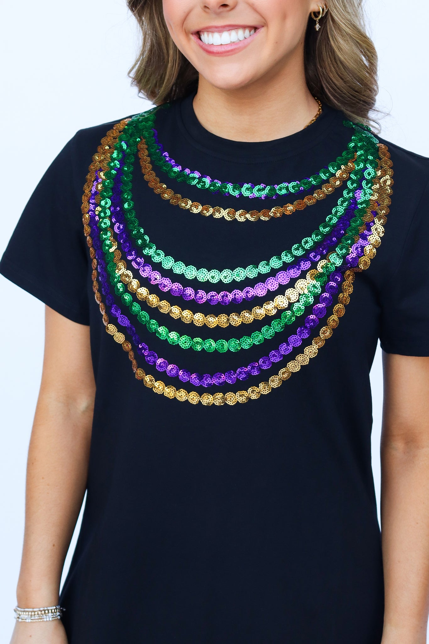 Beads Black Dress