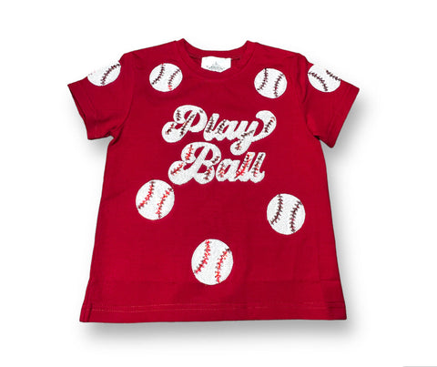 Maroon Playball Adult Sequin Shirt
