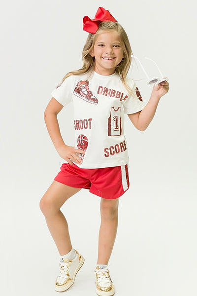 Red and White Basketball Shirt