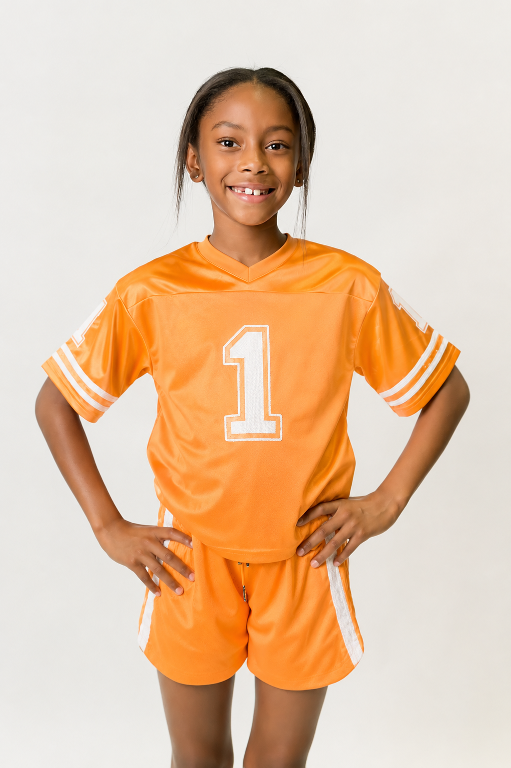 Kids' Orange & White Football Jersey