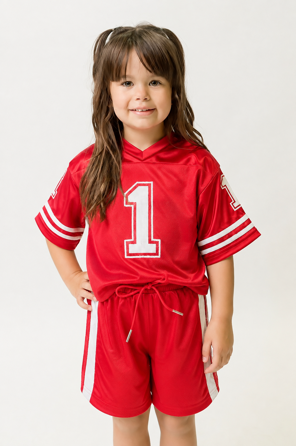 Kids' Red & White Football Jersey