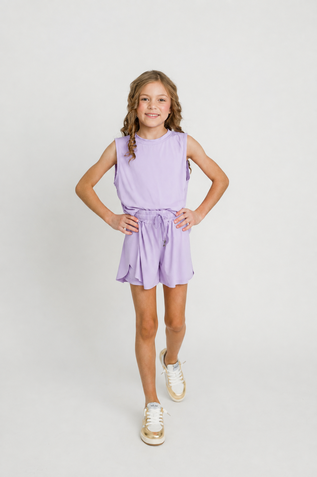 Kids' Lavender High-Low Tank