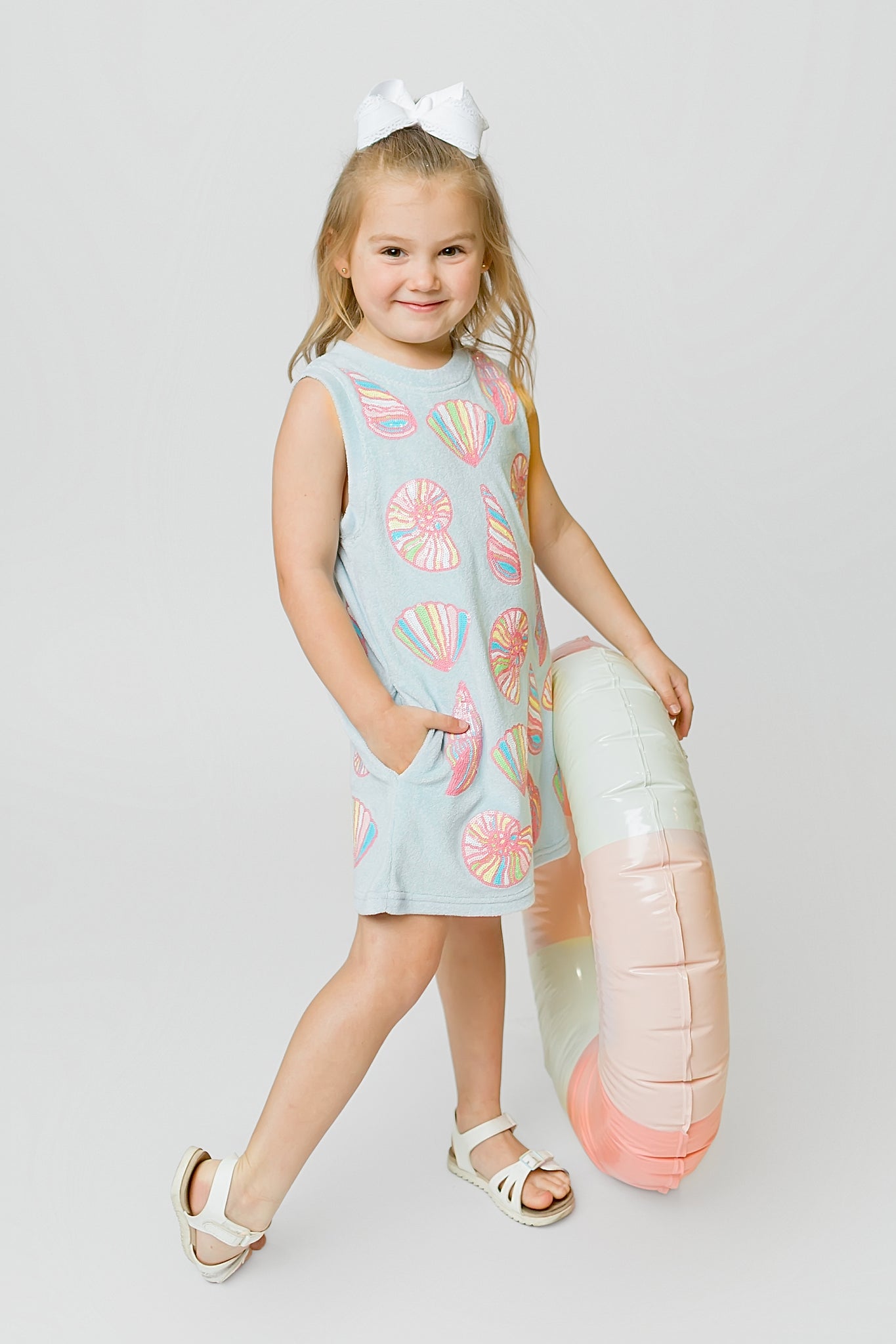 Colorful Shells Dress - Light Blue