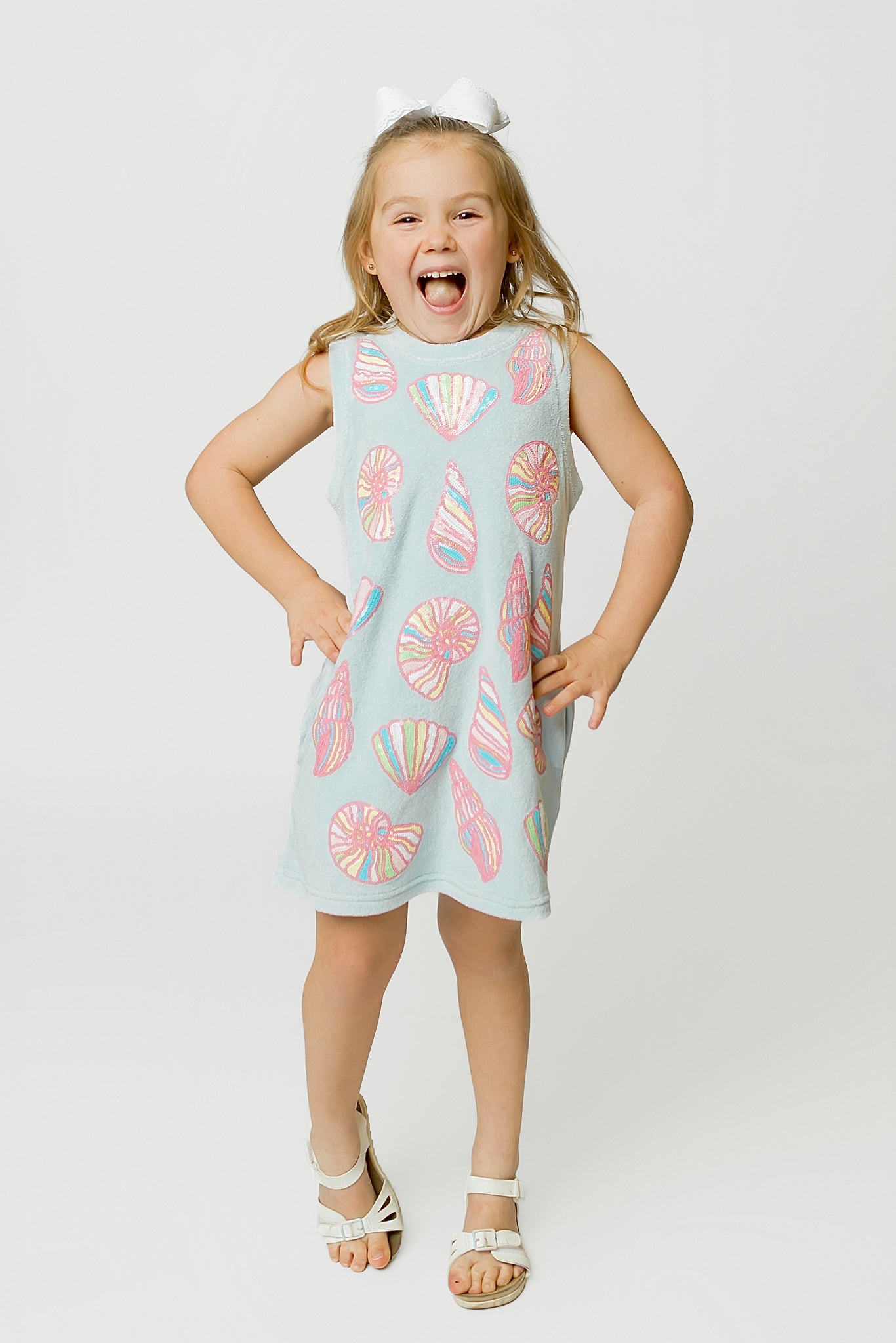 Colorful Shells Dress - Light Blue