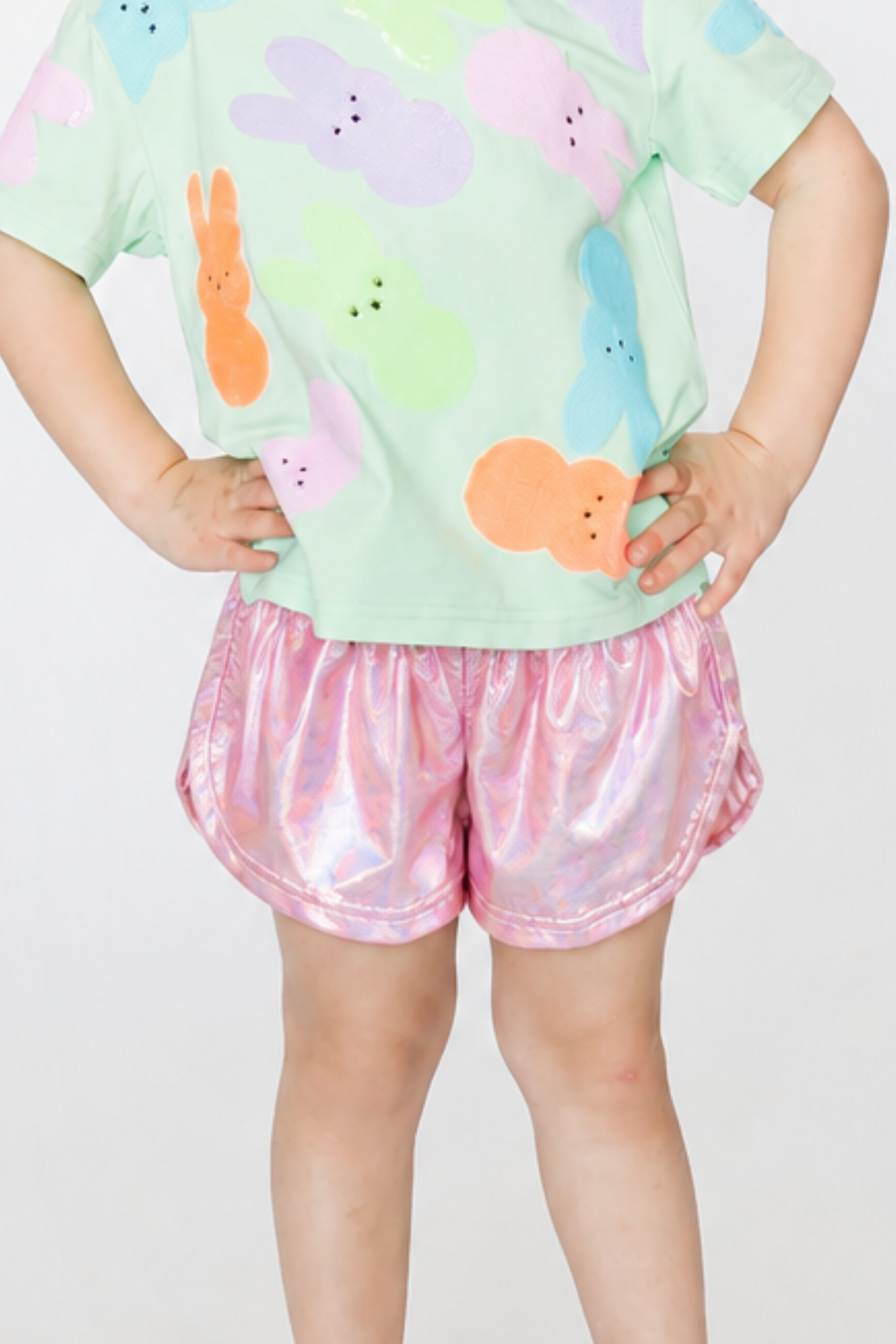 Kids' Metallic Swing Shorts - Light Pink