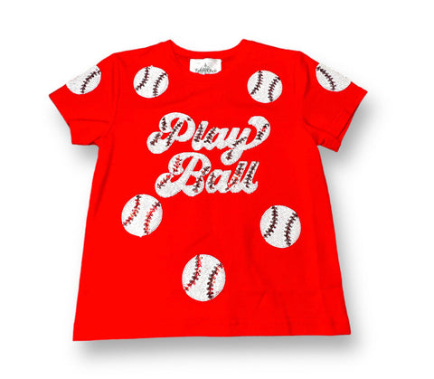 Red Play Ball Sequin Shirt