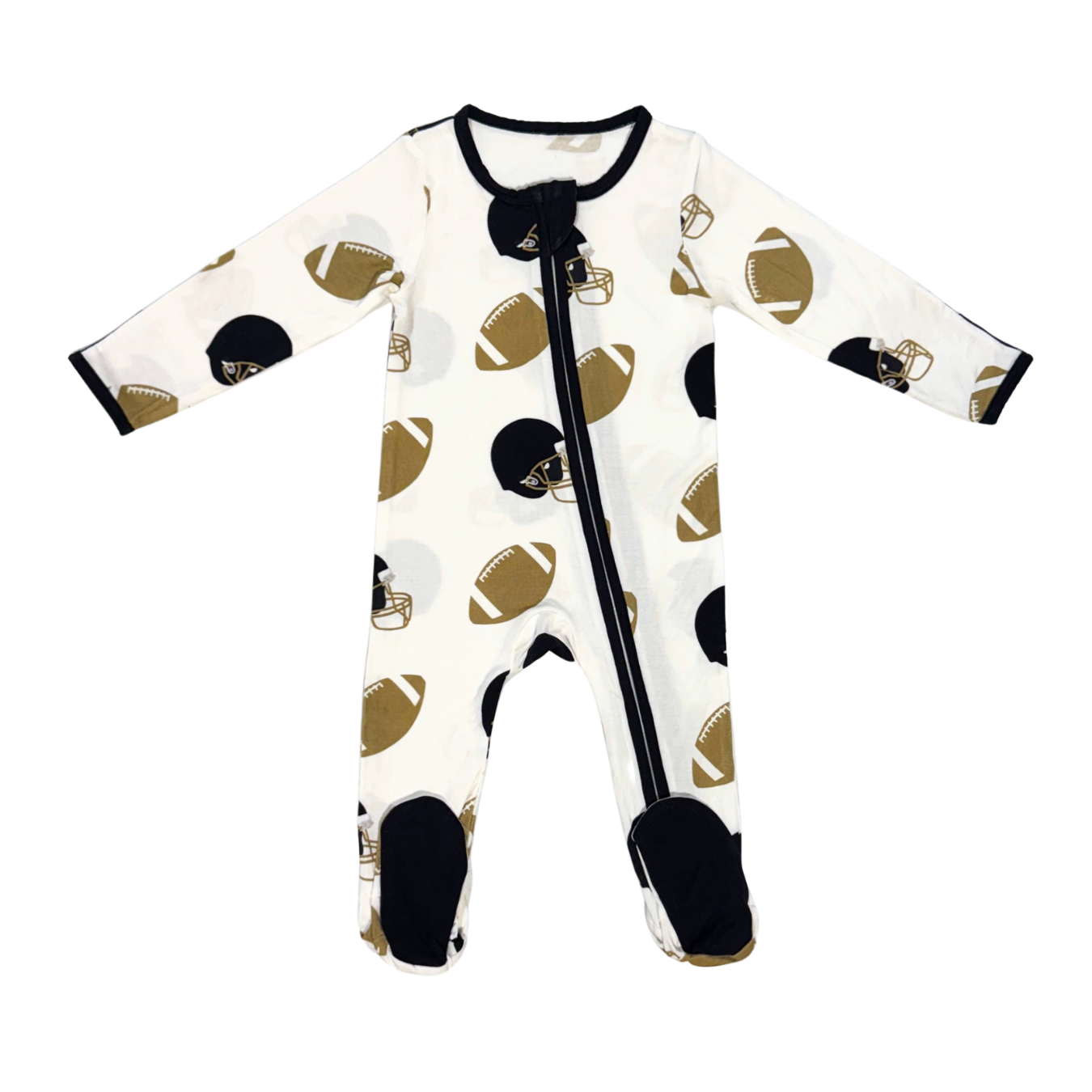 Football Fever Black and Gold Romper