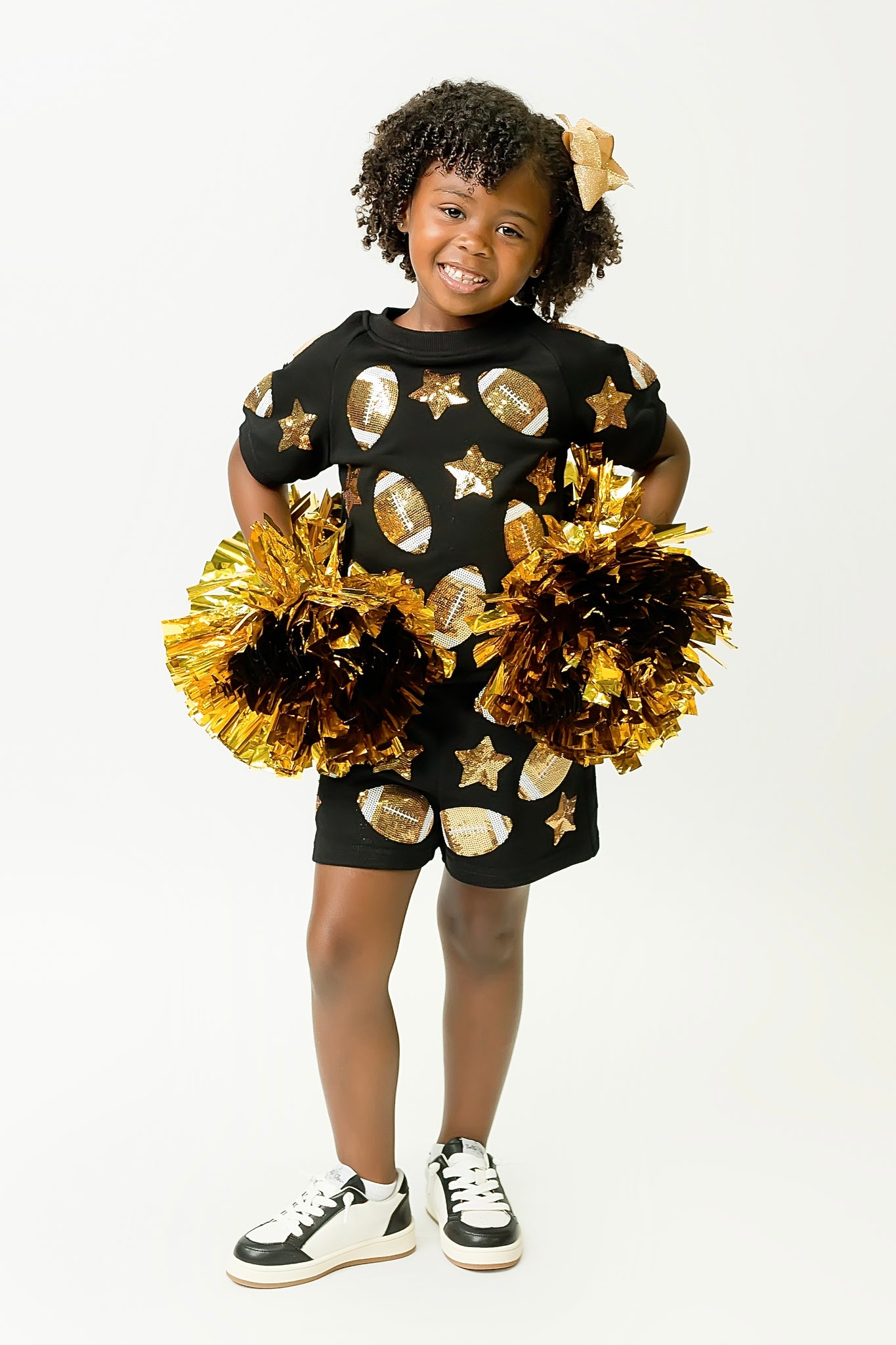 Black and Gold Football Shorts
