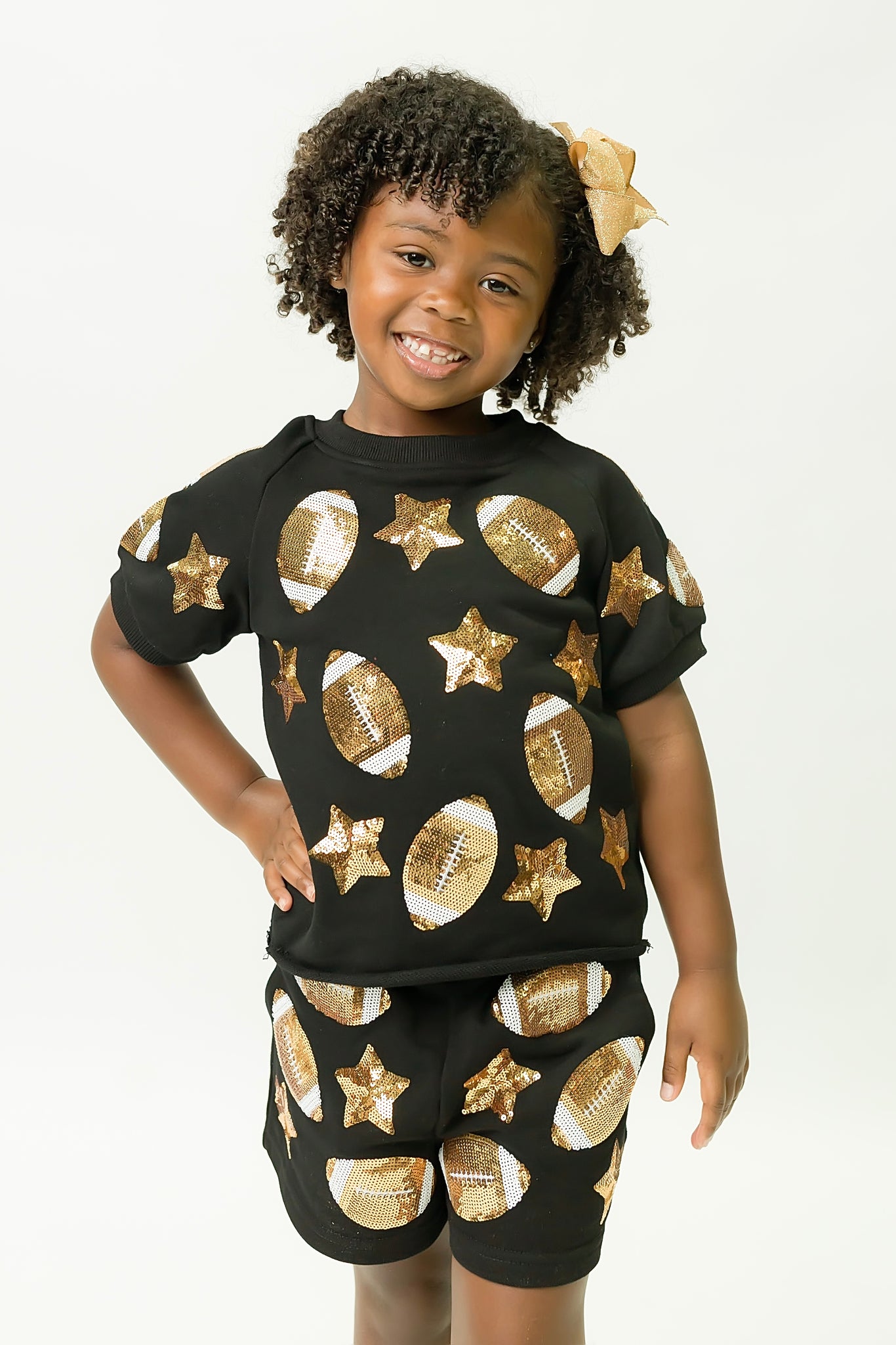 Black and Gold Football Shorts