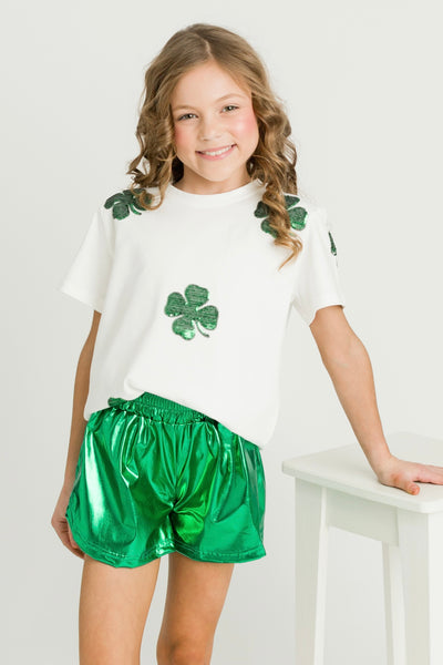 Sequin Clover Kid Shirt