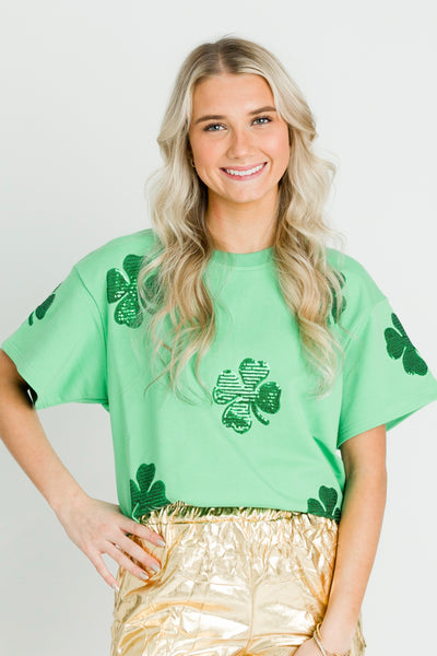 Green Clover Adult Top