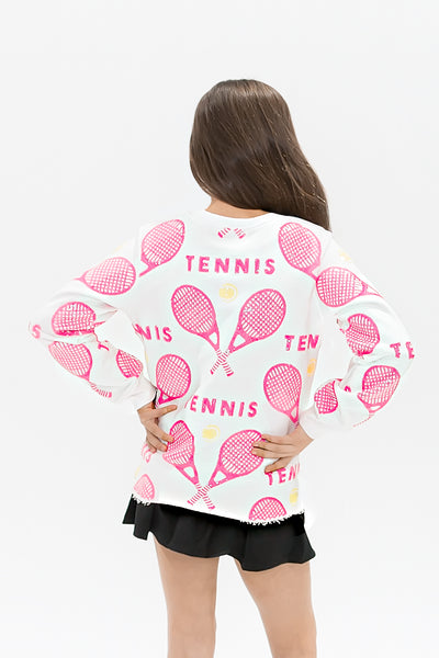 Hot Pink Tennis Sweatshirt