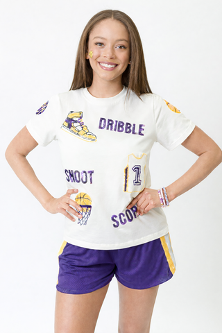 Purple and Yellow Basketball Shirt