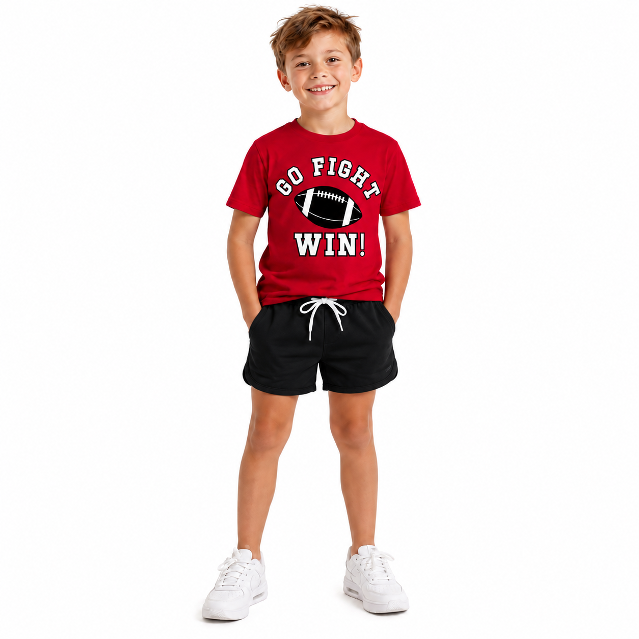 Go, Fight, Win Red And Black Modal Shirt