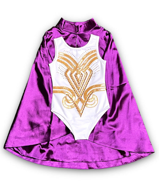 Purple And Gold Kid Costume (Suit + Cloak)