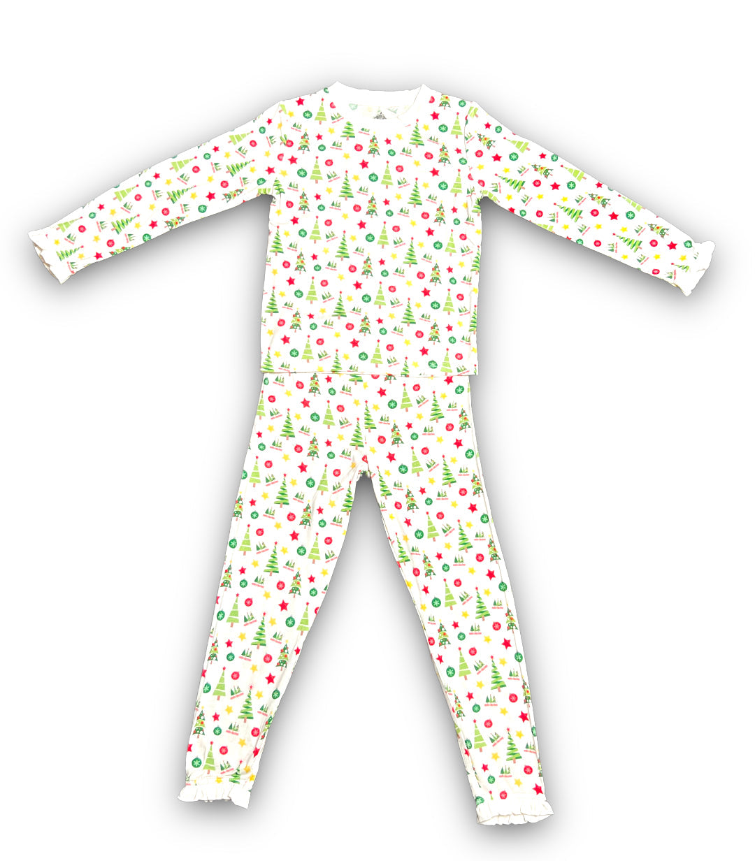Tree Christmas Ruffle Pajamas