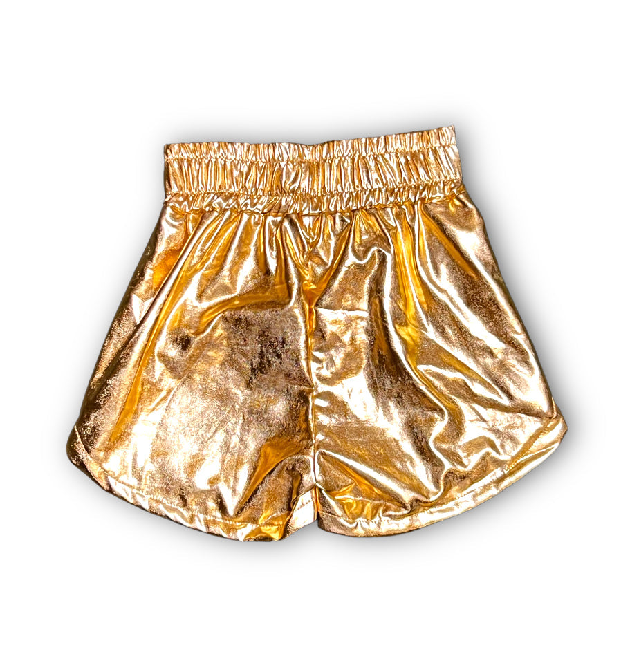 Gold Metallic Kid Shorts