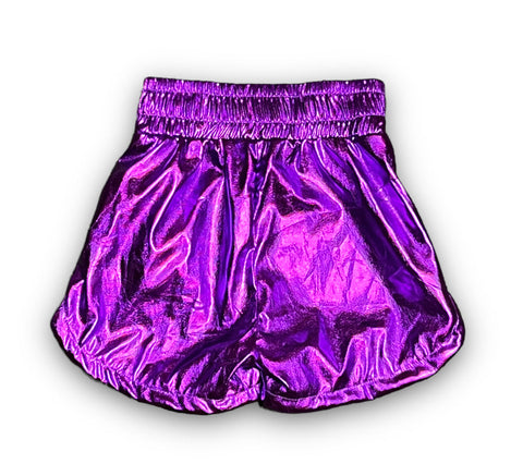 Purple Metallic Kid Shorts