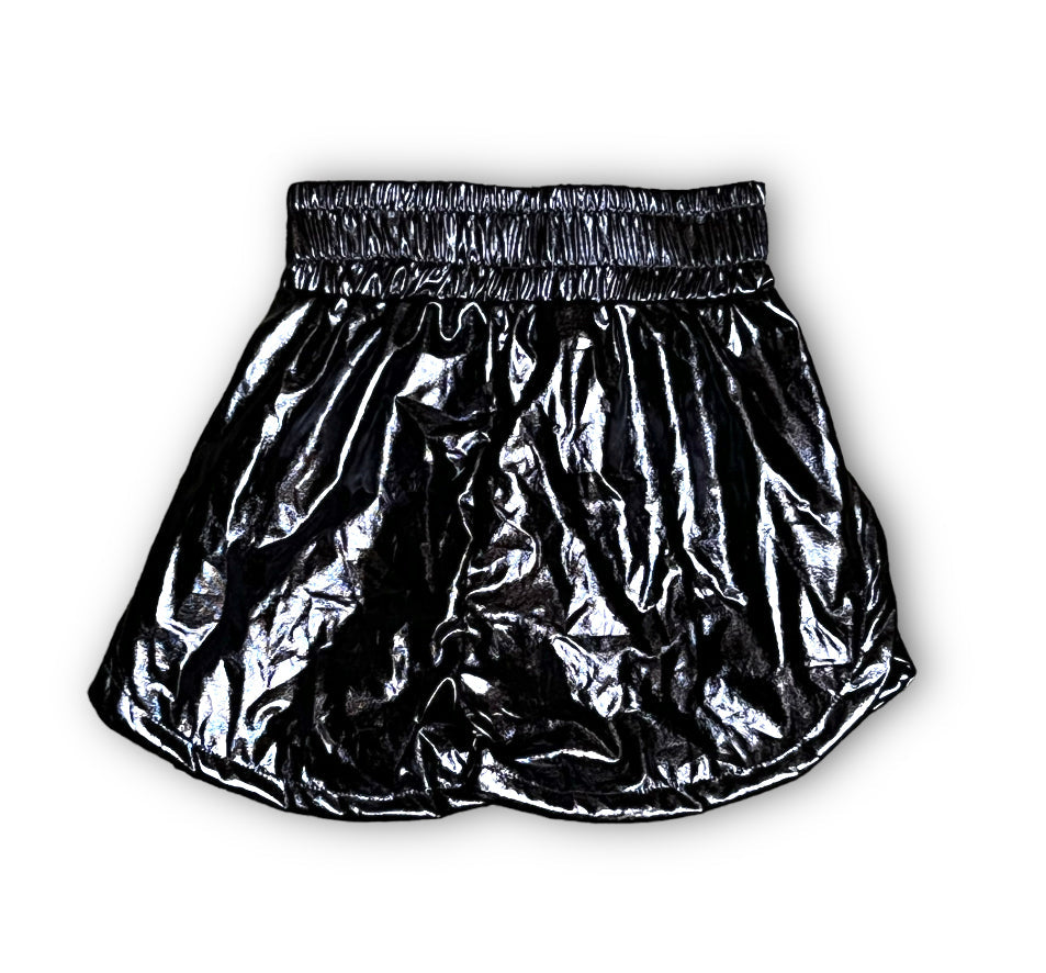 Black Metallic Adult Shorts