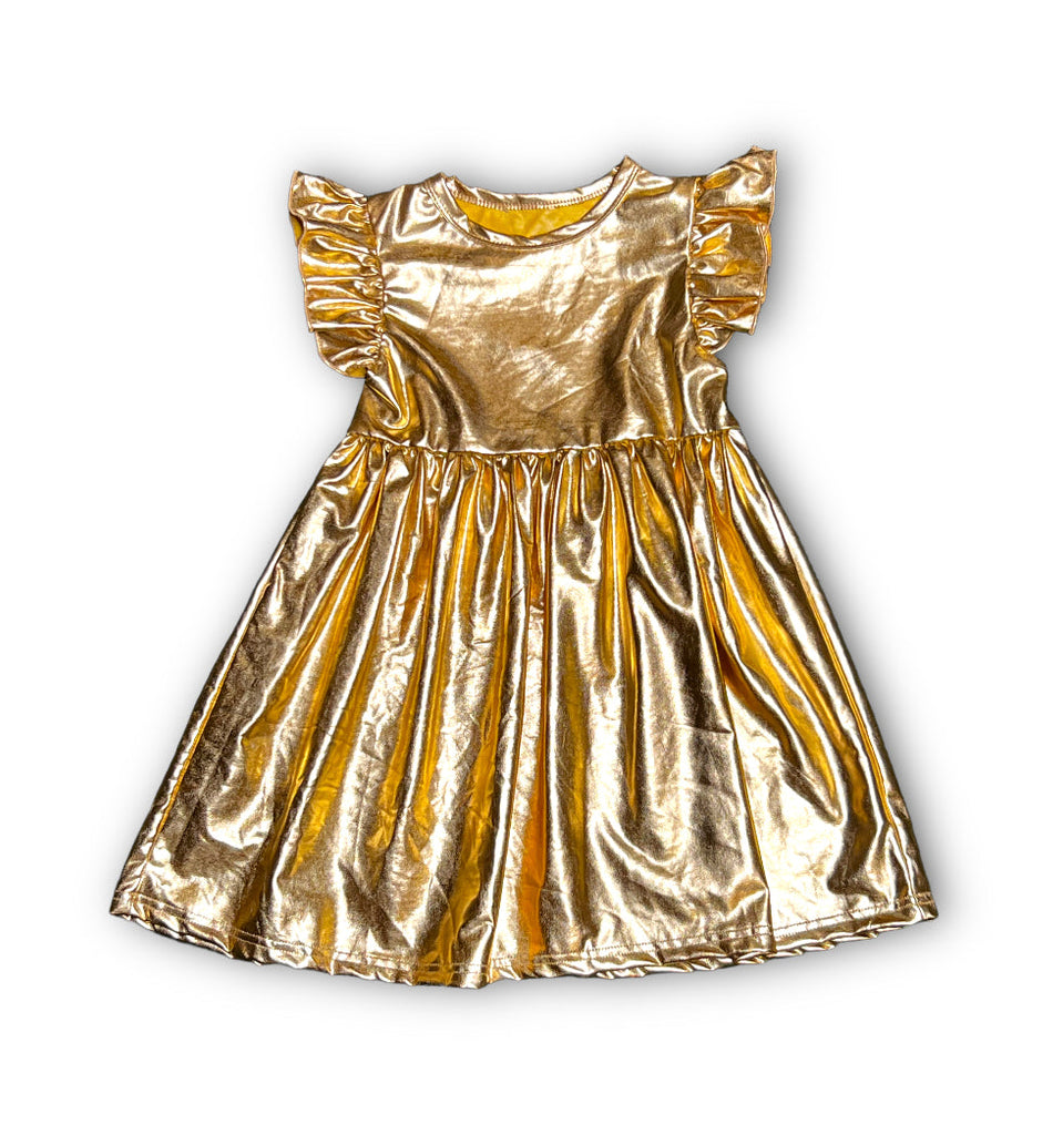 Gold Metallic Adut Dress
