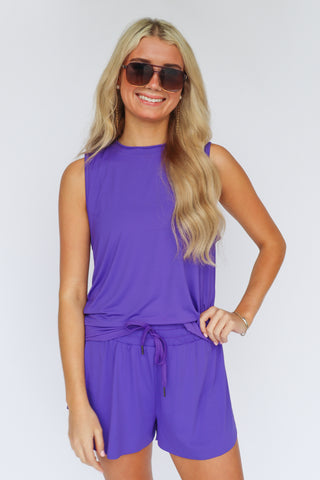 Purple High Low Tank