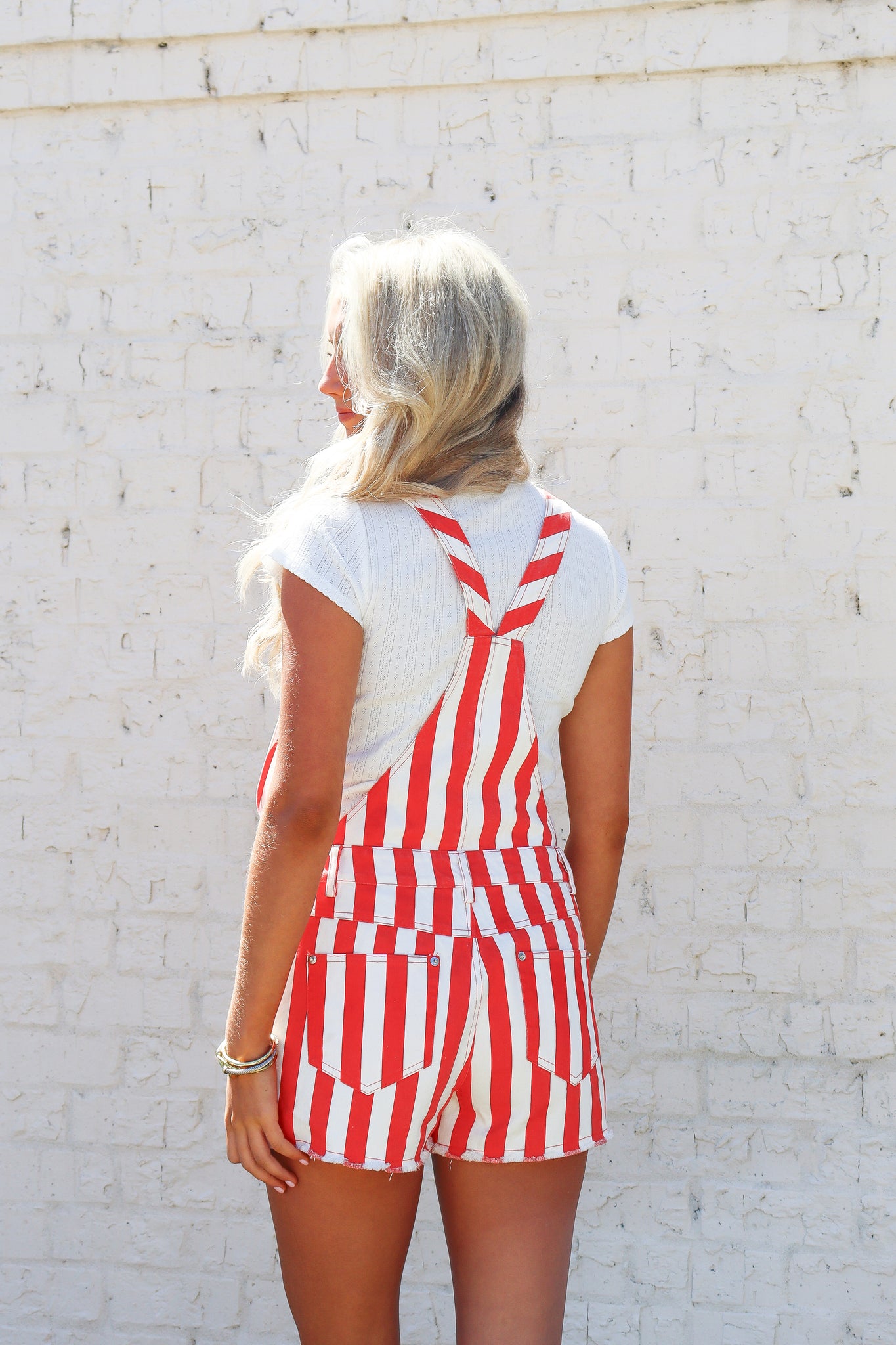 Red Striped Denim Overalls *PREORDER*