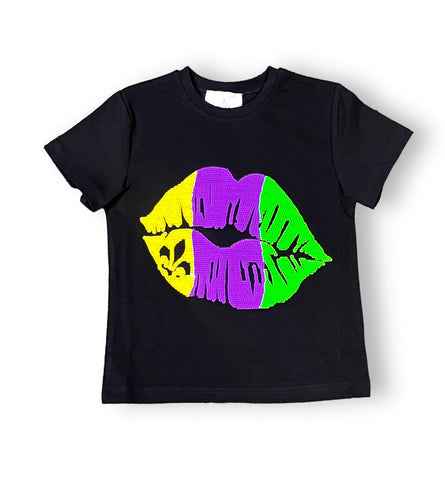 Mardi Gras Lips Adult Sequin Shirt