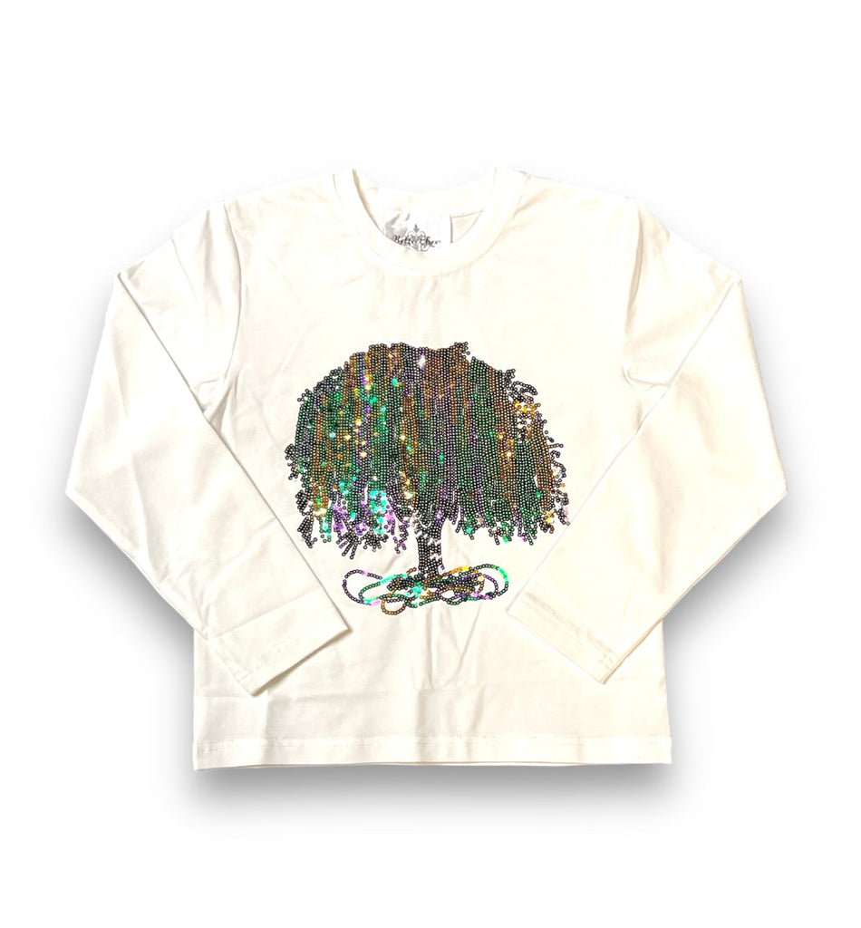 Mardi Gras Tree Sequin Kid Shirt