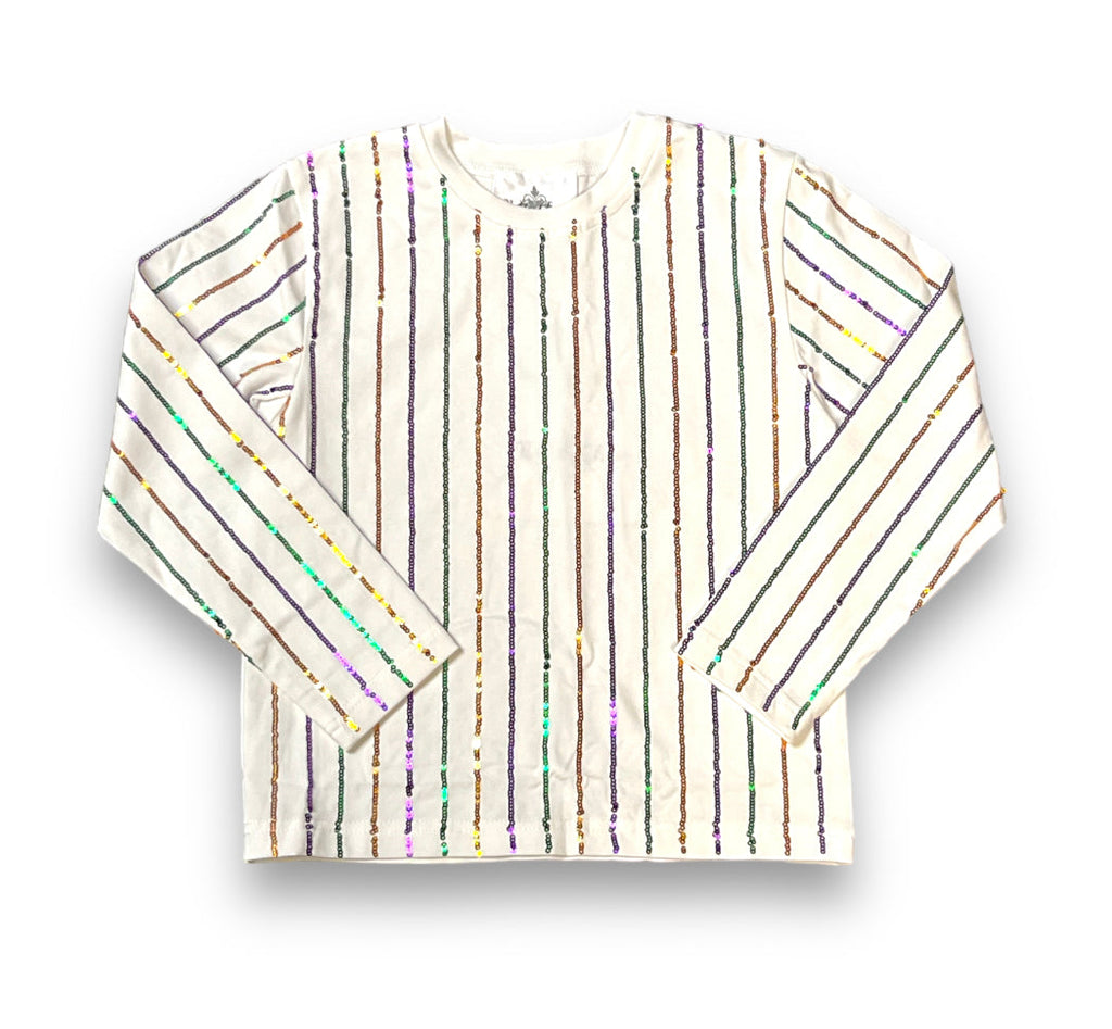Mardi Gras Striped Kid Shirt