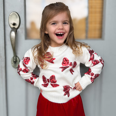 Red Bows Kid Sweater