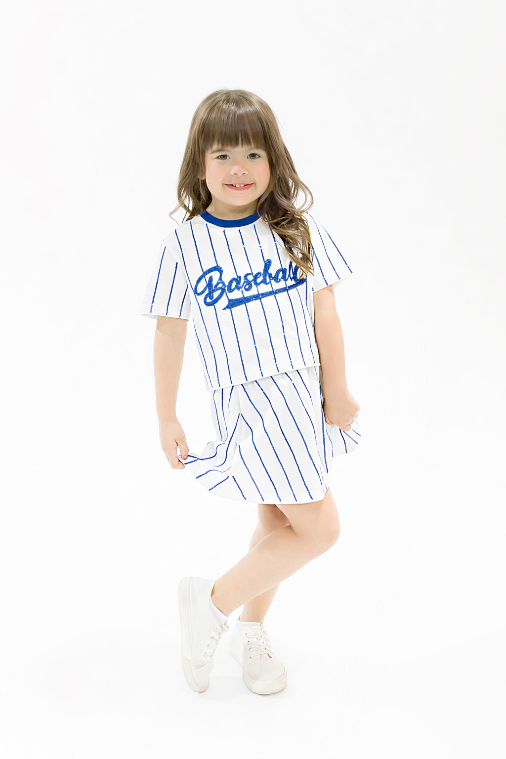 Baseball Royal Blue Striped Skort