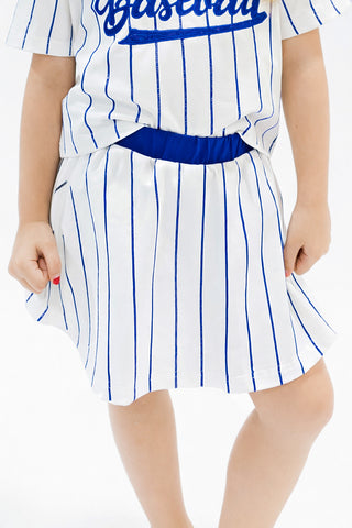 Baseball Royal Blue Striped Skort