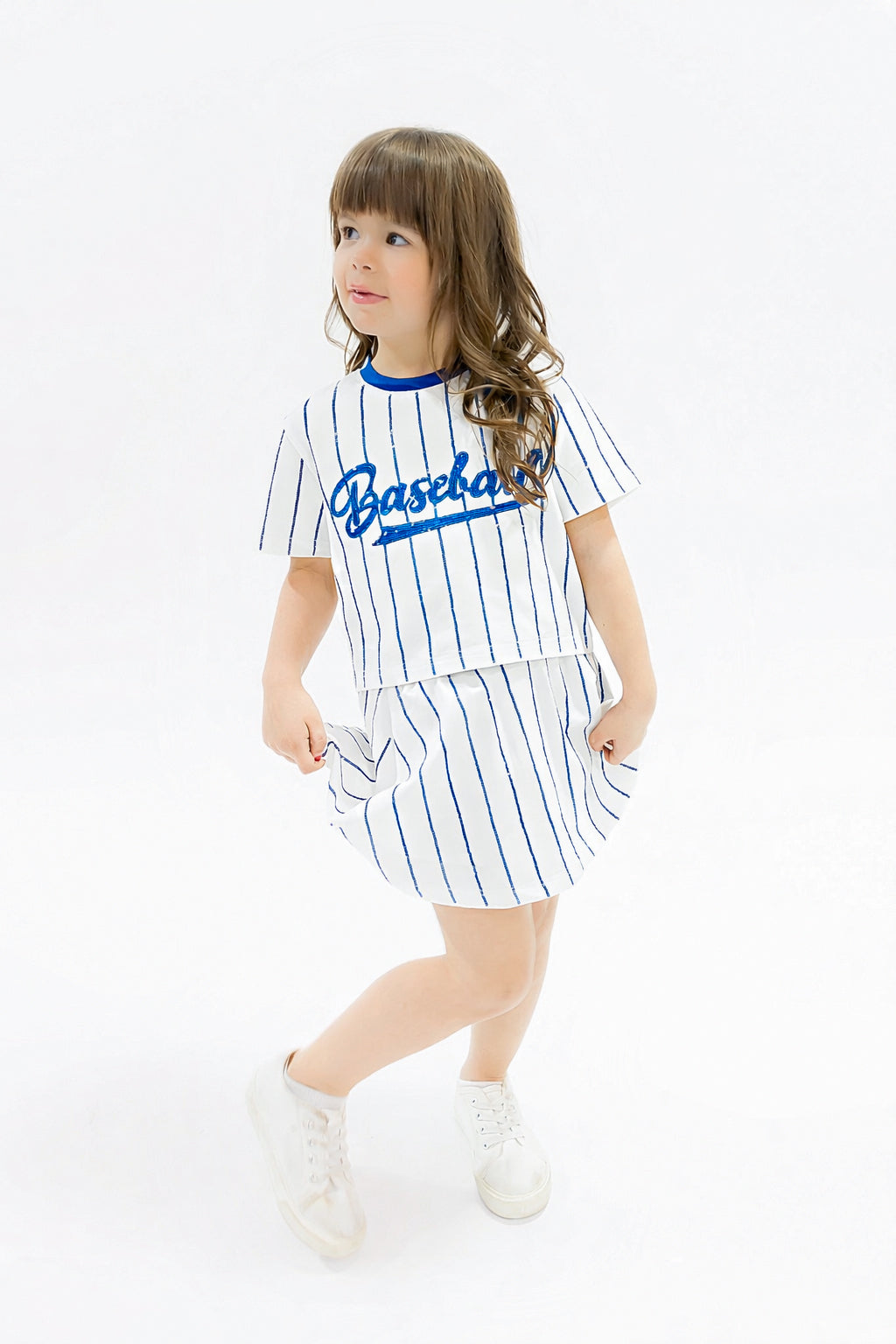 Baseball Royal Blue Striped Skort