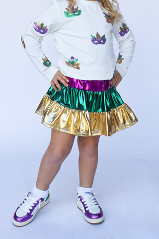 Mardi Gras Metallic Skort