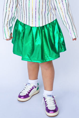 Green Metallic Skort