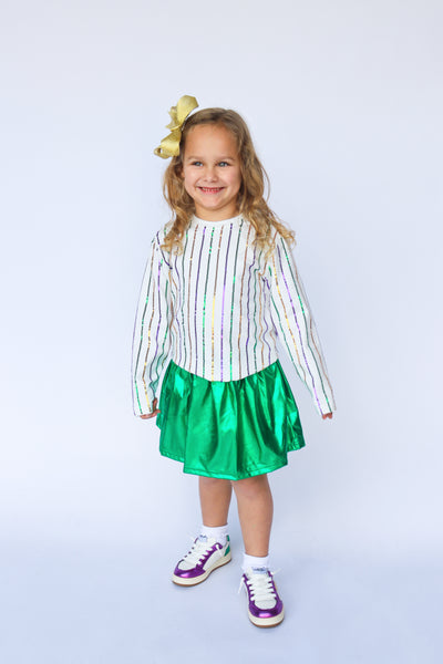 Green Metallic Skort