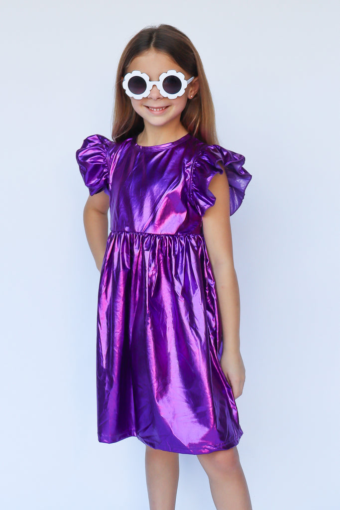 Purple Metallic Dress