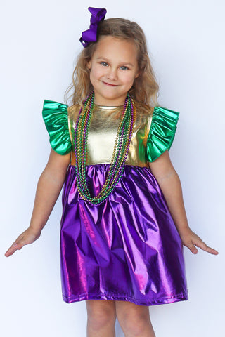 Metallic Color Block Dress