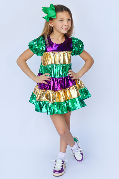 Metallic Striped Dress