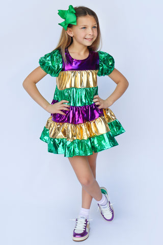 Metallic Striped Dress