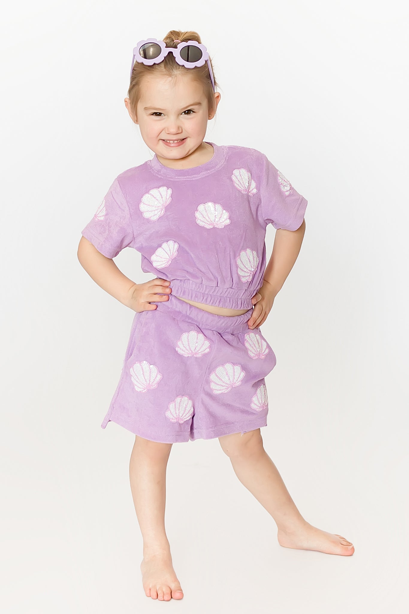 Lavender Terry Cloth Seashell Top