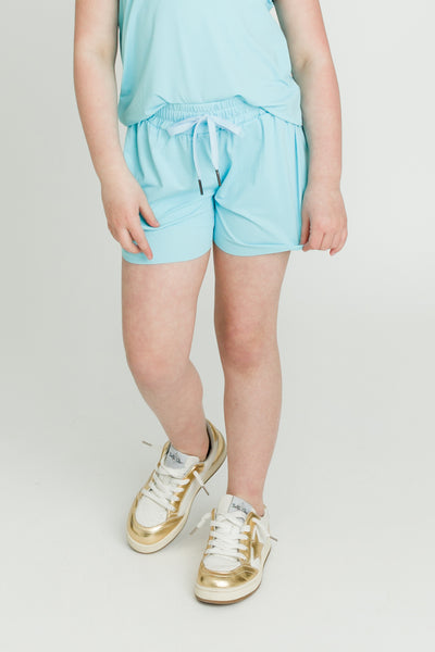 Light Blue Kid Butterfly Shorts