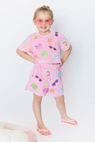 Light Pink Beach Terry Cloth Top