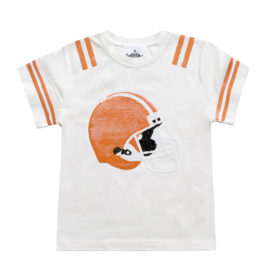 Orange Sequin Helmet Kid Shirt