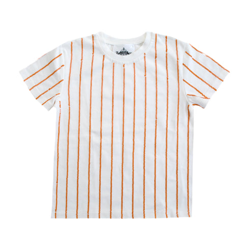 Orange Sequin Striped Kid Shirt