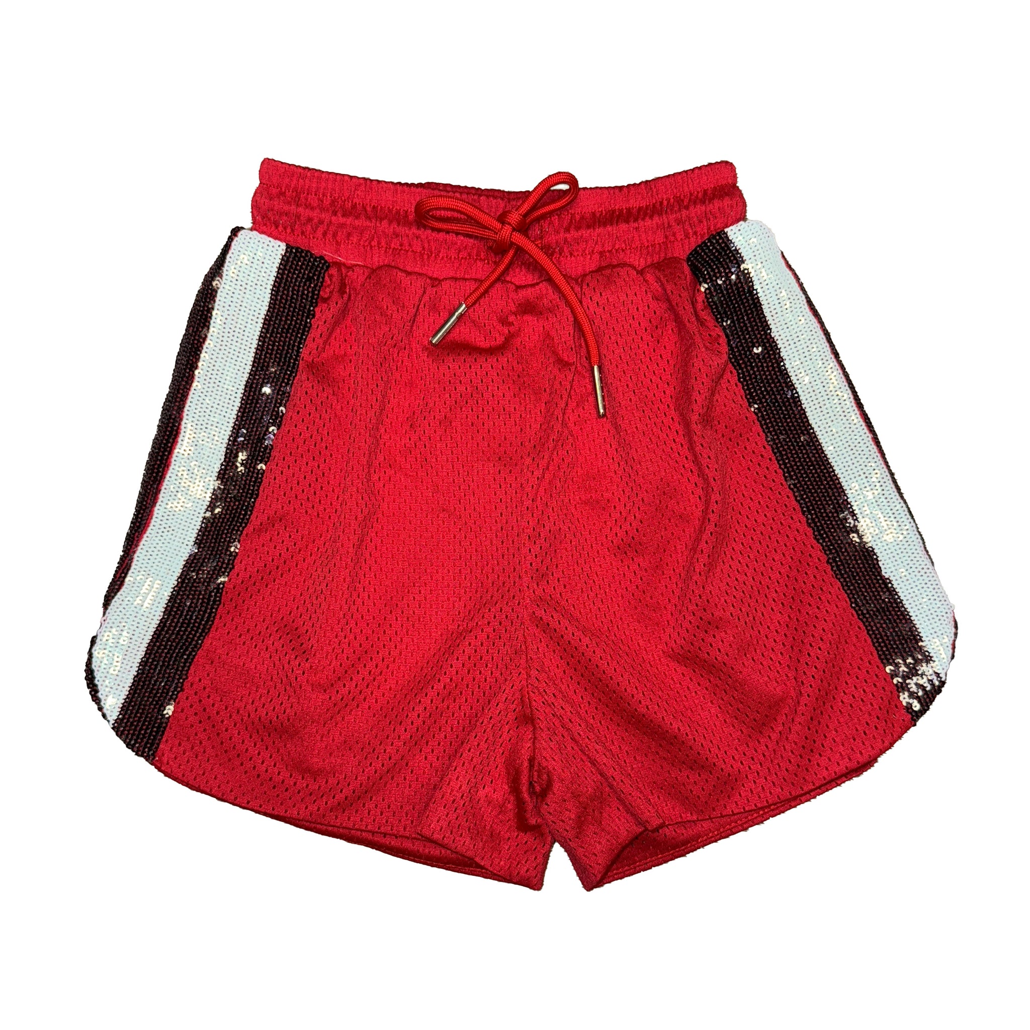 Red and Black Sequin Shorts