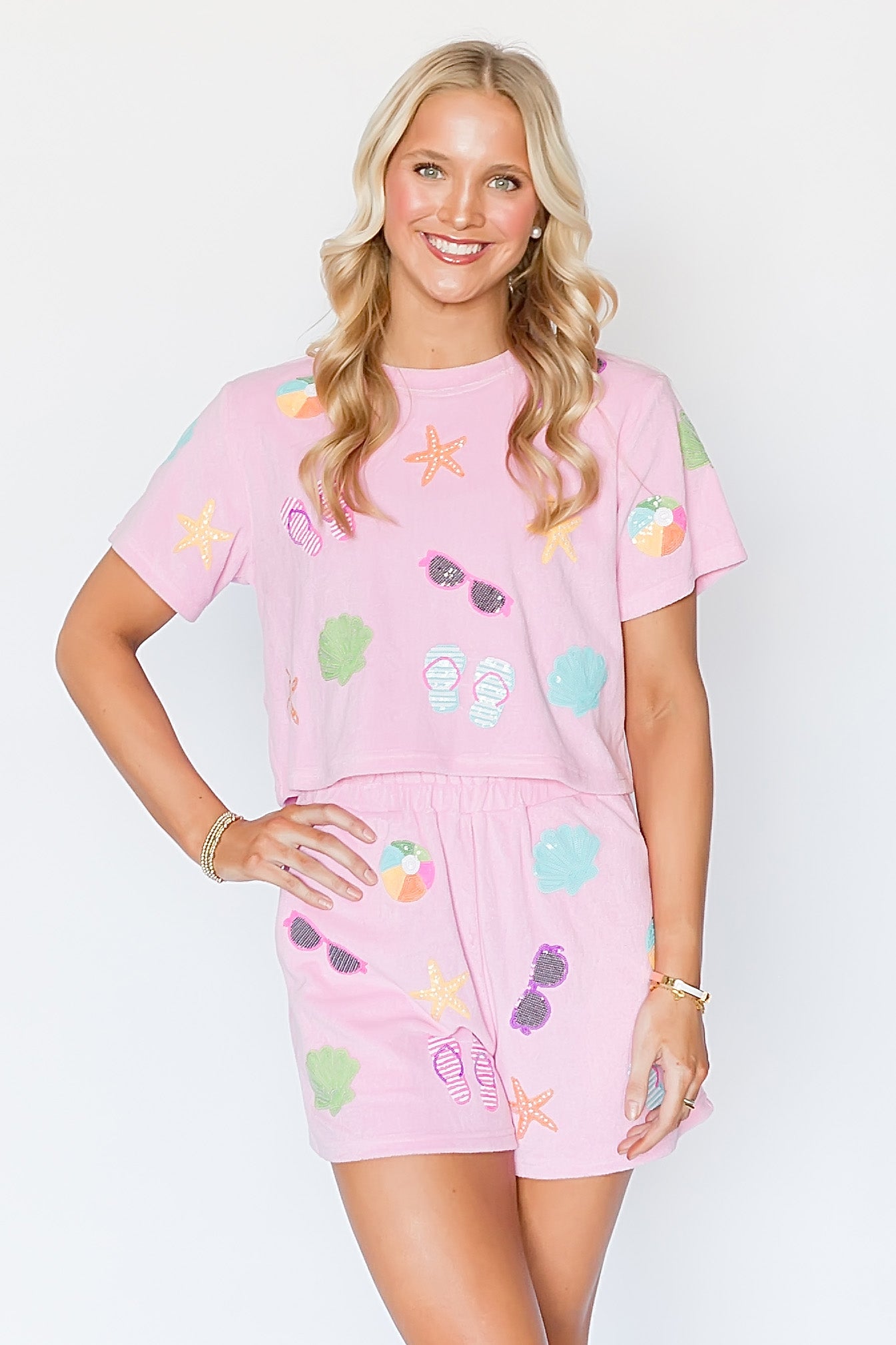 Light Pink Beach Terry Cloth Top