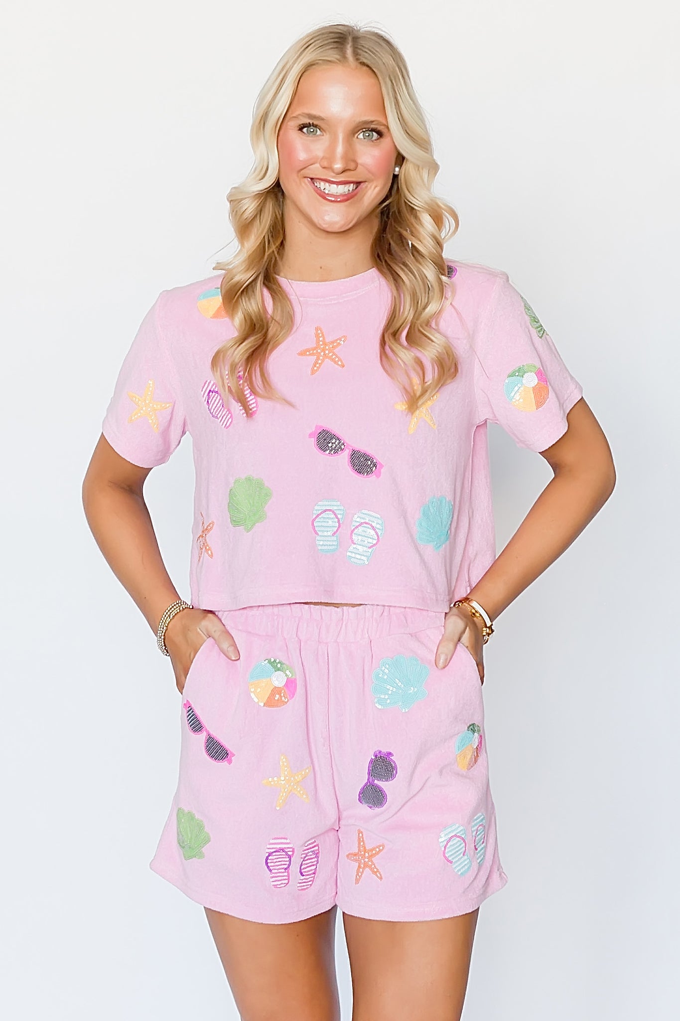 Light Pink Beach Terry Cloth Top